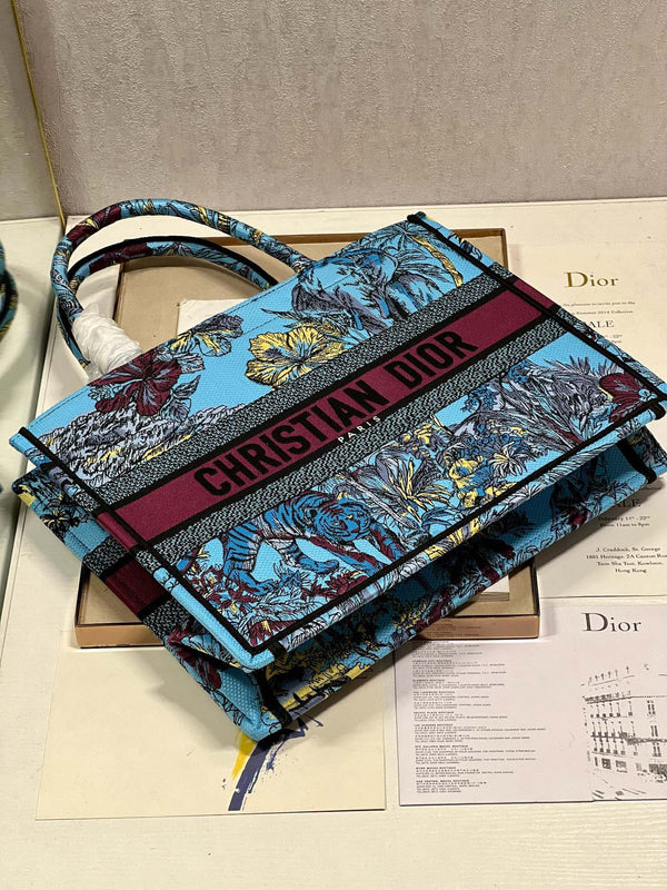 CD Elephant Blue Book Tote 36cm Bag Canvas 336549