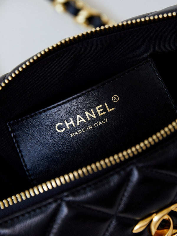 CC 24K Bowling Bag 25cm Black Waxed Lambskin