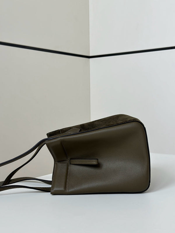 ORIGAMI MINI 19 IN ARMY GREEN LAMBSKIN AND SUEDE
