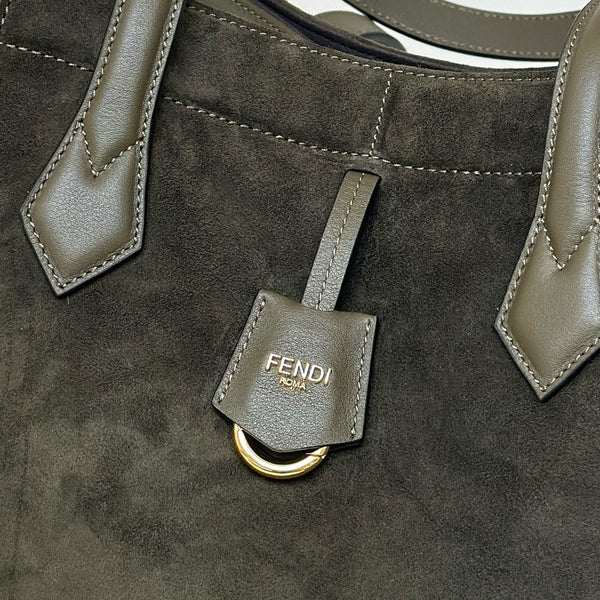 ORIGAMI MEDIUM 27 IN ARMY GREEN LAMBSKIN AND SUEDE