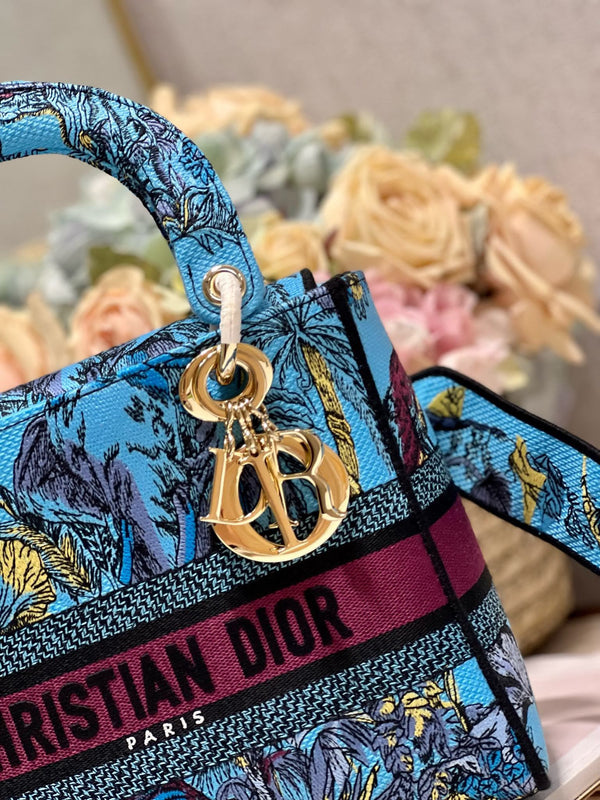 CD Elephant Blue 24 Lady Dior Bag Canvas 336679