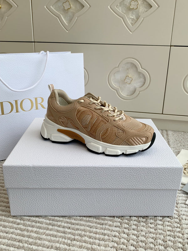 CD Chrono Sneaker In Brown Mesh Fabric And Suede 105381