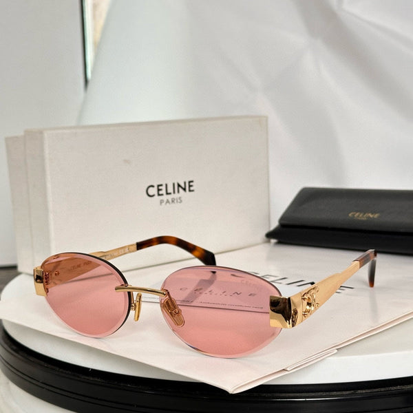TRIOMPHE OVAL SUNGLASS CL40240l IN METAL