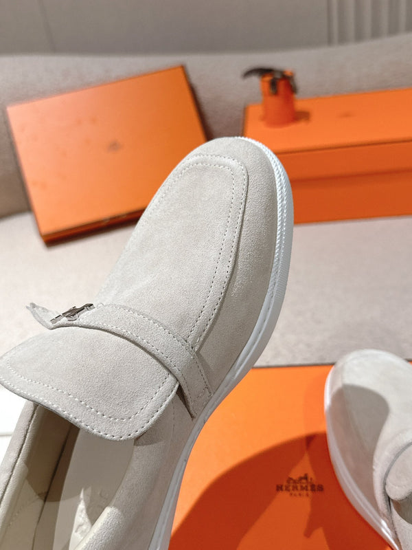 HM 25ss Loafers Light Beige Suede 577156