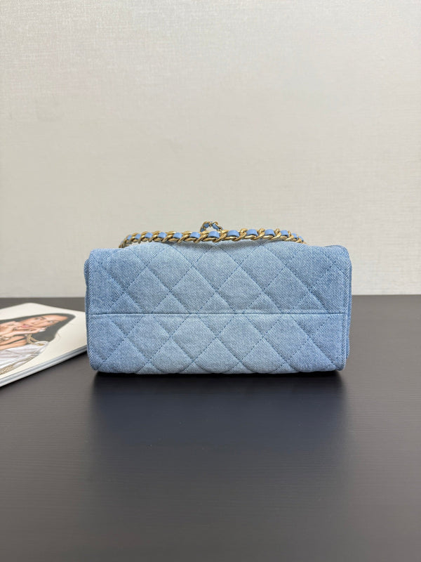 Chanel 25 Hobo Bag 22cm Blue Denim