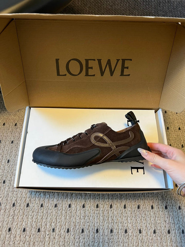 LOEW 26s Flow Sneaker Coffee Suede Sheepskin 678375
