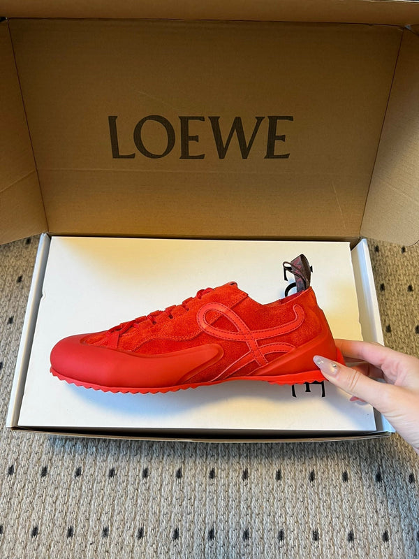 LOEW 26s Flow Sneaker Red Suede Sheepskin 678376