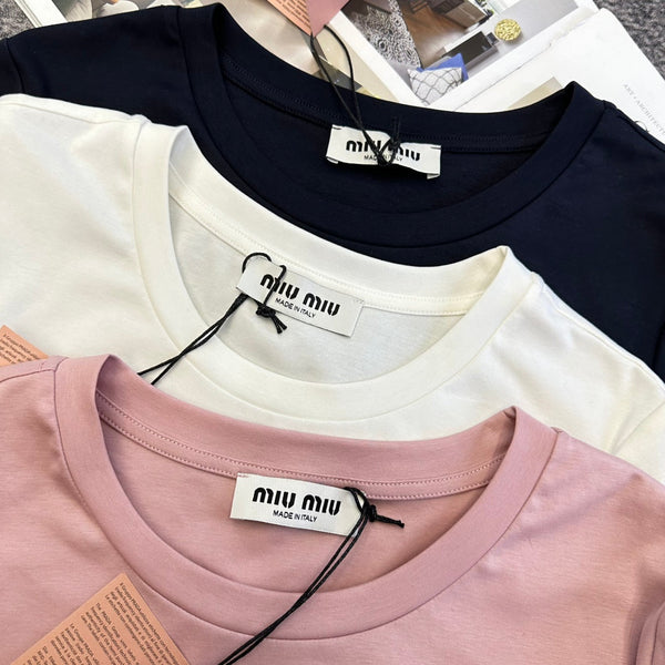 Miu SS26 Short-Sleeve T-Shirt Cotton 350883