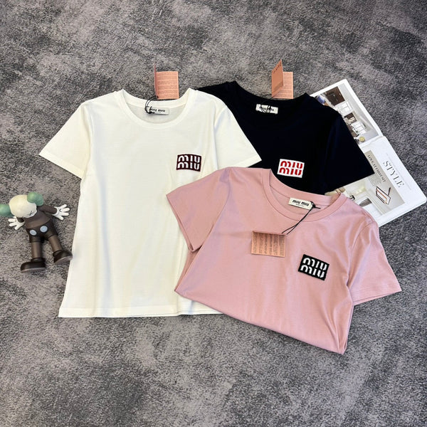 Miu SS26 Short-Sleeve T-Shirt Cotton 350883