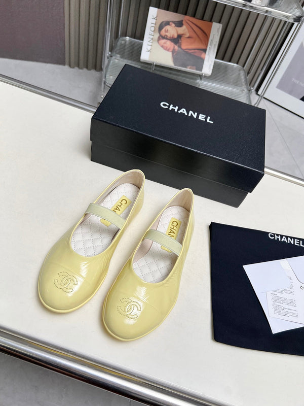CC 26s Ballet Flat Lemon Yellow Glossy Sheepskin 684823