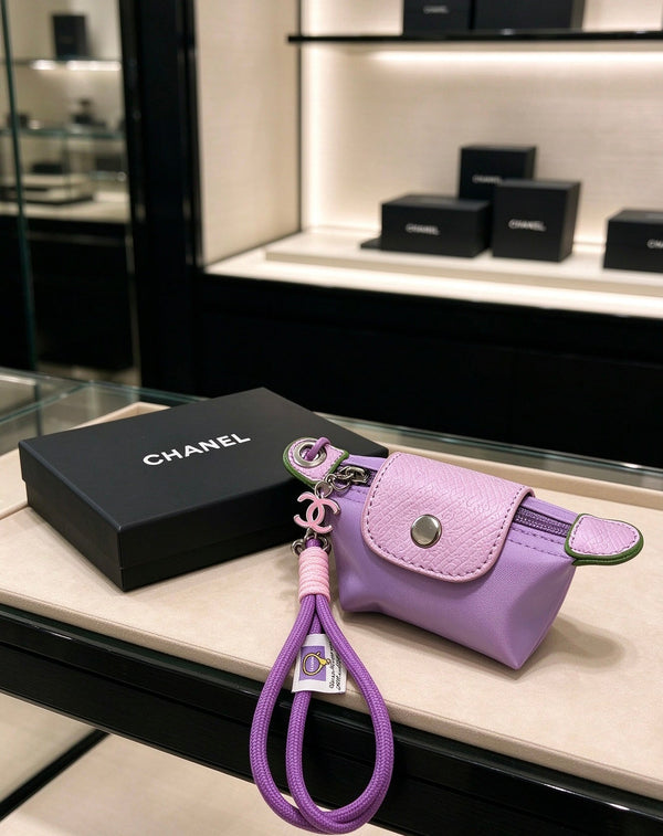 CC Purple And Beige Bag Charm