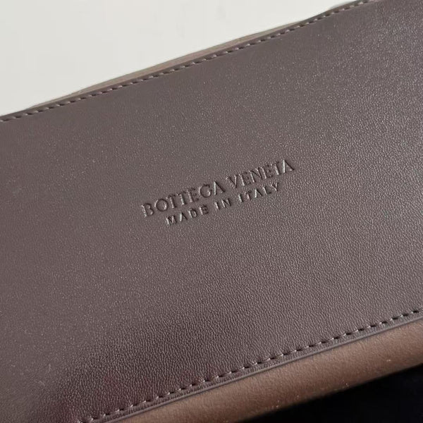 BV Andiamo Small Brown White Fur Leather