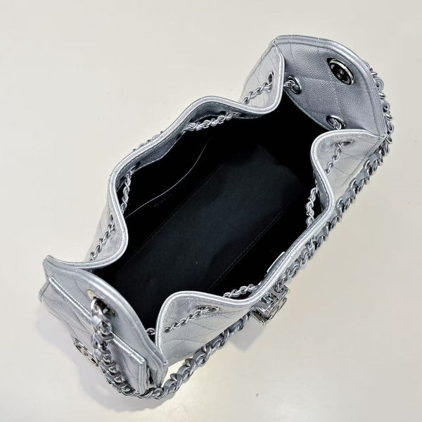 CC Cruise 25/26 Mini Handbag Sliver Caviar Leather