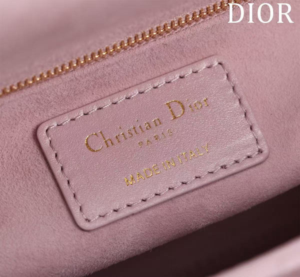 CD Medium Lady Dior 24 Bag Light Pink Lambskin