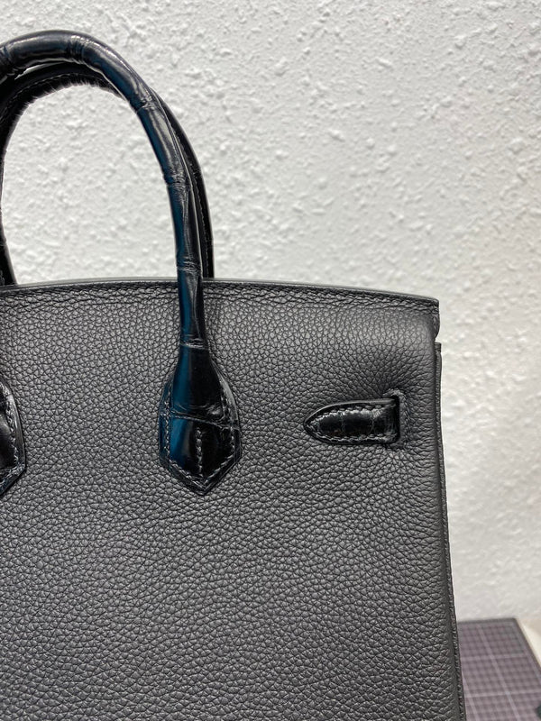 HM BIRKIN 30CM BLACK CROCODILE AND TOGO LEATHER GOLD HARDWARE