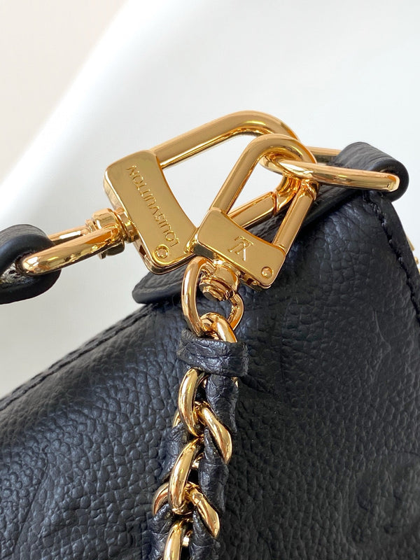 LV Boulogne GM Black Monogram Empreinte Grained Calfskin
