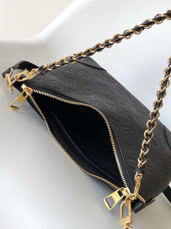 LV Boulogne GM Black Monogram Empreinte Grained Calfskin