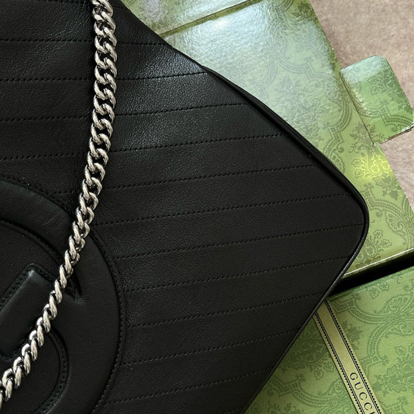 GG Blondie 34.5 2Way Tote Bag Black Calfskin