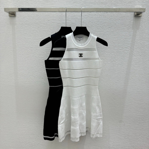 CC 2026 Round Neck Knitted Vest Dress Wool Cashmere 516050