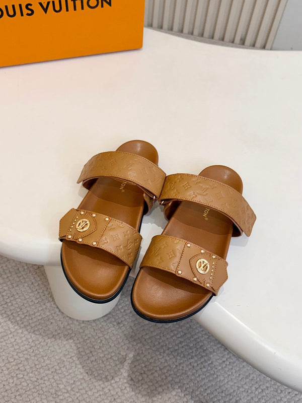 LV Frame Comfort Slides Monogram Calfskin 912800