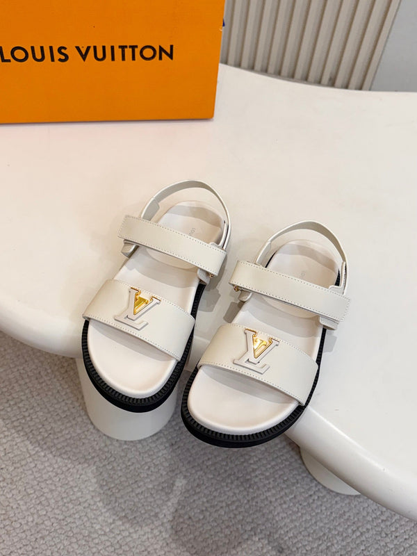 LV Sunset Flat Comfort Sandals Leather 912816
