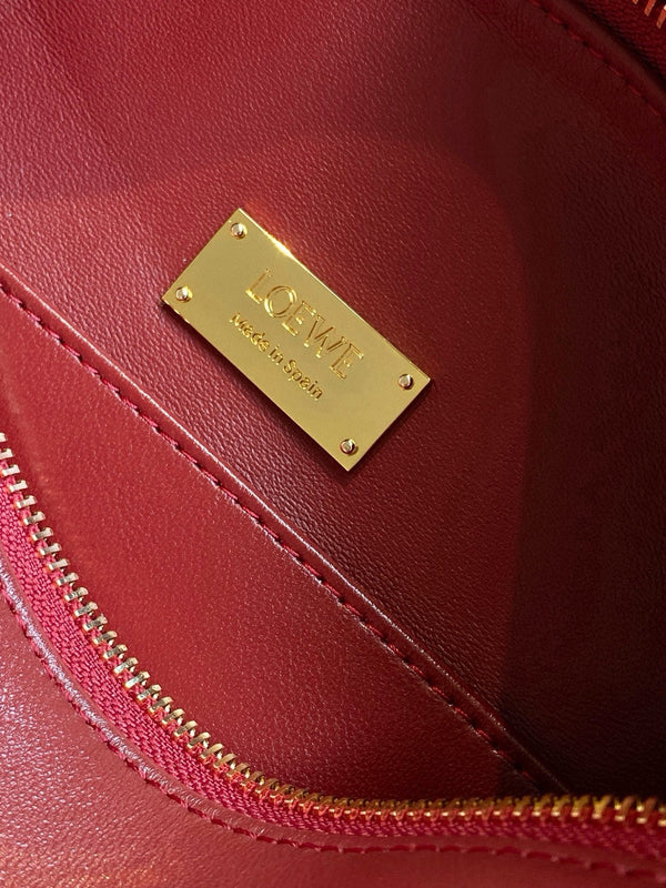 Loe Featherlight Puzzle Bag 24cm In Burgundy Nappa Calfskin