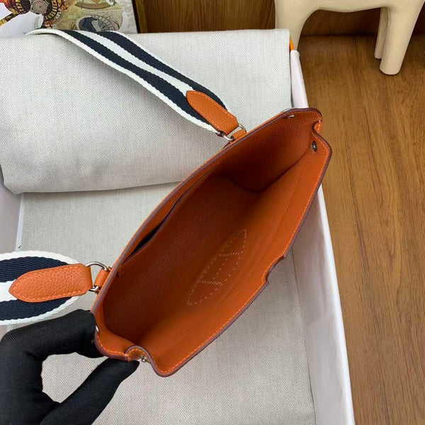HM Videpoches Crossboby Bag 24cm Orange Togo Leather