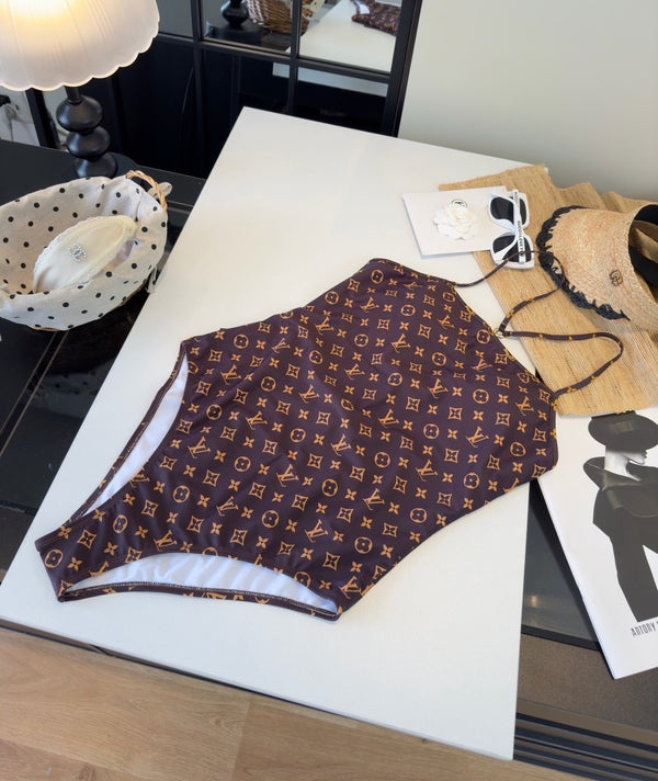 LV Swimsuit Brown in Nylon
