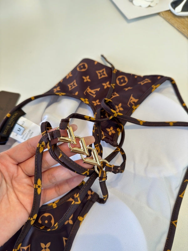 LV Swimsuit Brown in Nylon