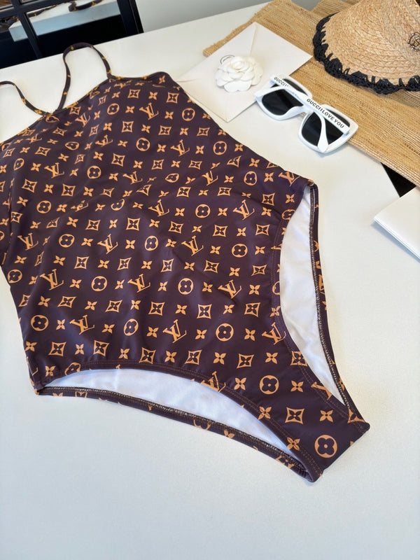 LV Swimsuit Brown in Nylon