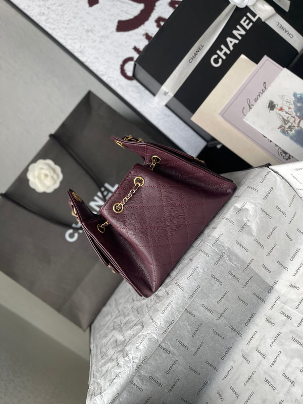 CC 26c Hobo Bag 30cm Burgundy Caviar Leather GHW