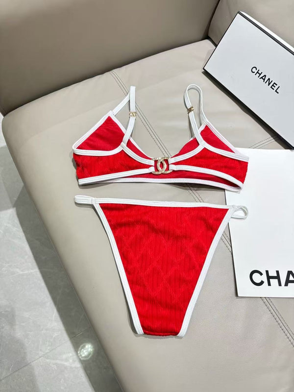 CC Two-piece Bikini Swimsuit Red