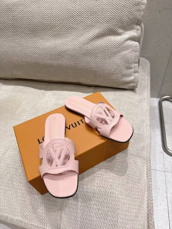 LV Isola Flat Mule Pink Calfskin