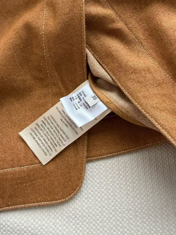 HM Fitted Jacket Caramel Cotton
