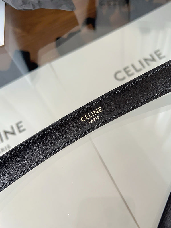 CL MINI 18 MM VIVIENNE BELT IN BLACK CALFSKIN GOLD HARDWARE