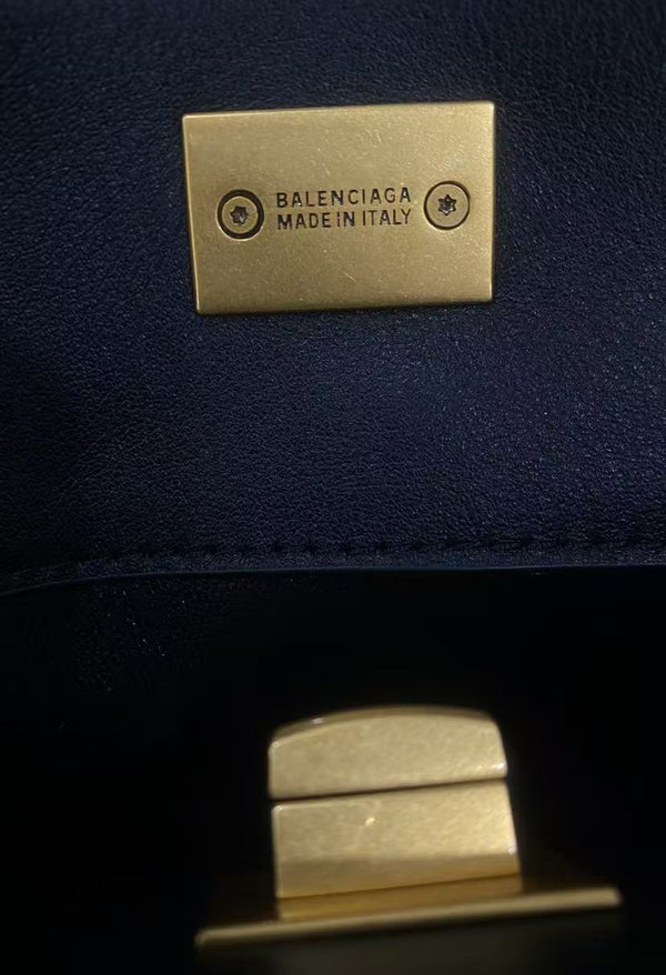 Balenciaga Mini Bag 22 Black Calfskin Gold Hardware