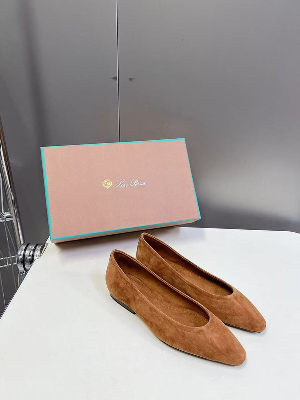 LP Primula Ballet Flat Camel Brown Suede