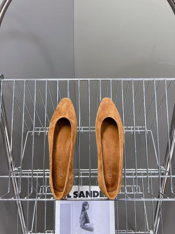 LP Primula Ballet Flat Camel Brown Suede