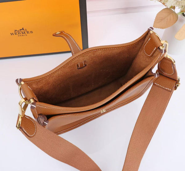 Hermes Mini Evelyne 23cm Brown Togo Leather Gold Hardware