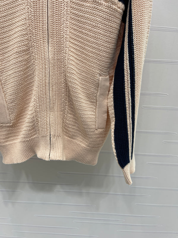 Miu Knit Zipper Cardigan Brown Wool Cashmere
