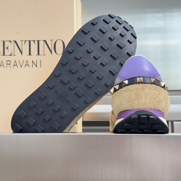 VLTN Garavani Stud Up Butterfly Sneakers Purple Multicolor Suede