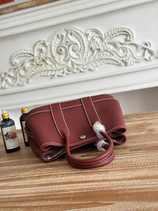 HM Garden Party Bag 23cm Burgundy Calfskin
