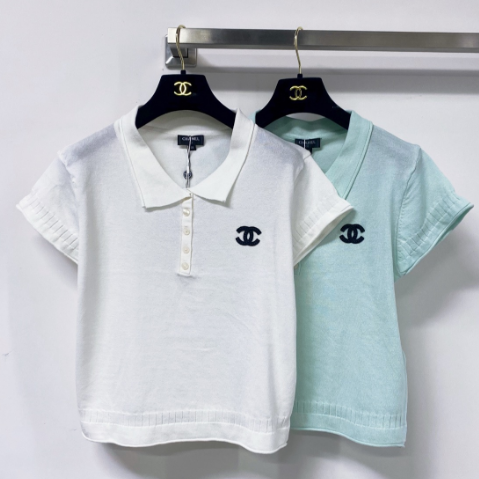 CC 2026 Short-Sleeve Knit Polo Shirt Wool Laine 479887
