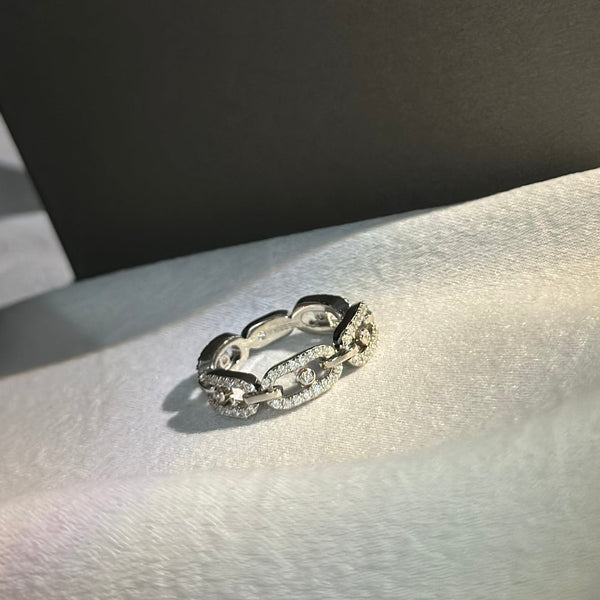 MOVE UNO RING PAVED SILVER DIAMOND