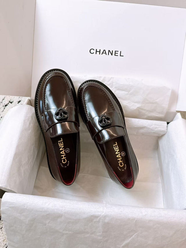 CC 26s Mark Heart Platform Loafer Deep Burgundy Shiny Calfskin