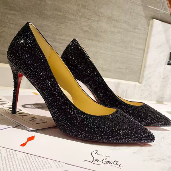 CL Pigalle Follies Pumps Crystal-embellished Black