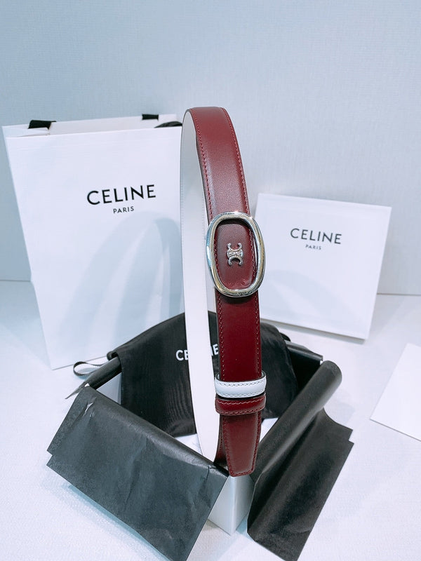 CE 2026 Triomphe Classic Reversible Belt 25mm Leather 191084