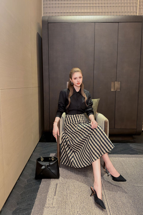 CD 26s Midi Skirt Black White Tencel 363955