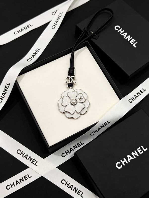 CC Camellia Leather Cord Charm
