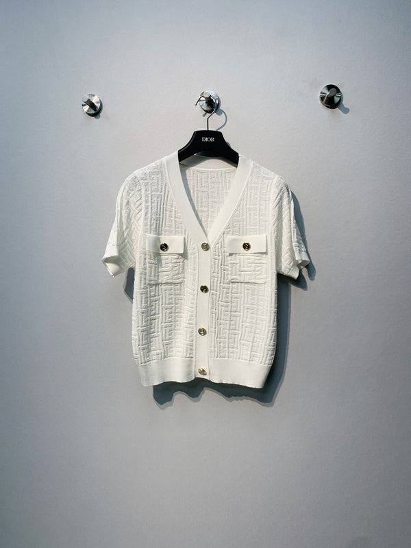 Balmain 26SS Cardigan Short-sleeved Shirt in Viscose